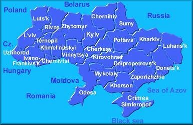 The map of Ukraine